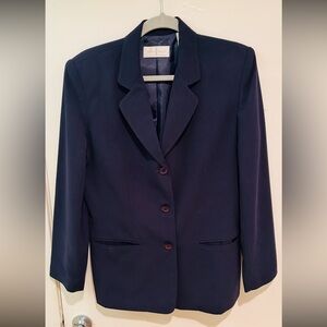 Navy Women's Suit Jacket/ blazer First Issue Liz Claiborne Vintage size 10